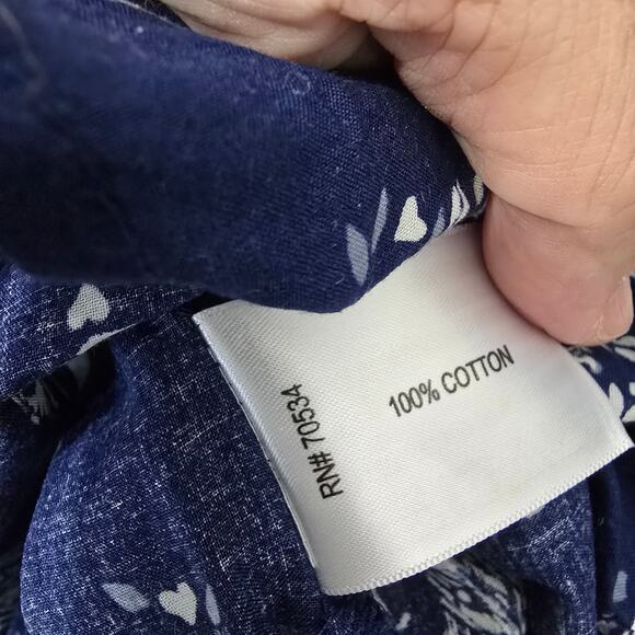 Orivs Blockprint Lighweight Tunic Tip Blue Bohemian Lightweight Size Small - Picture 9 of 9